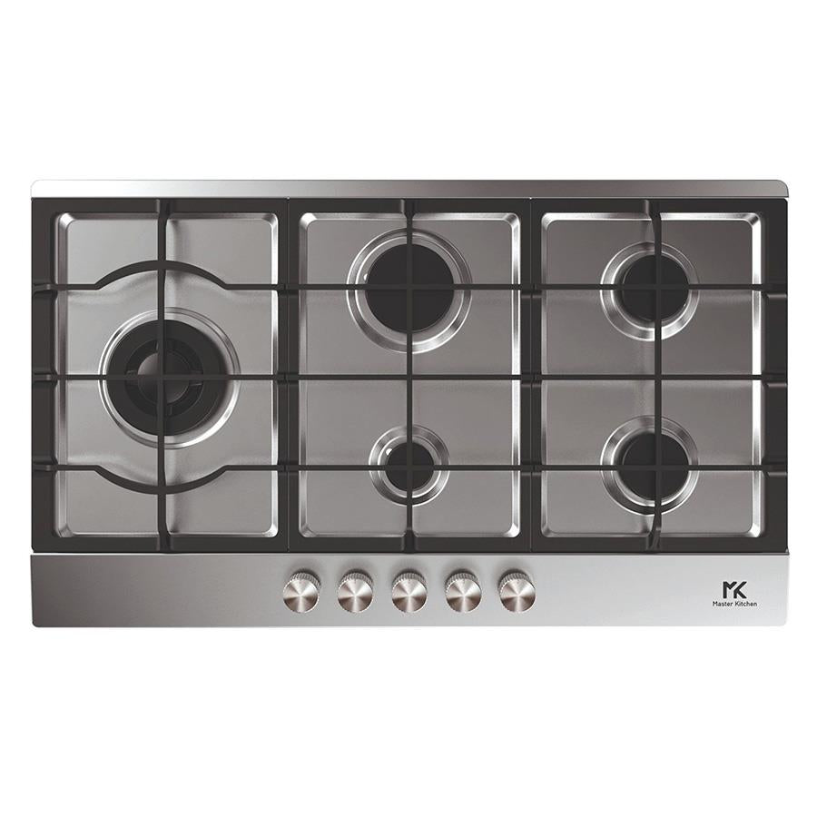 Piano Cottura 5 Fuochi Acciaio Da 90CM Master Kitchen Mkhg 904101 Pr Ltc Xs Griglie In Ghisa