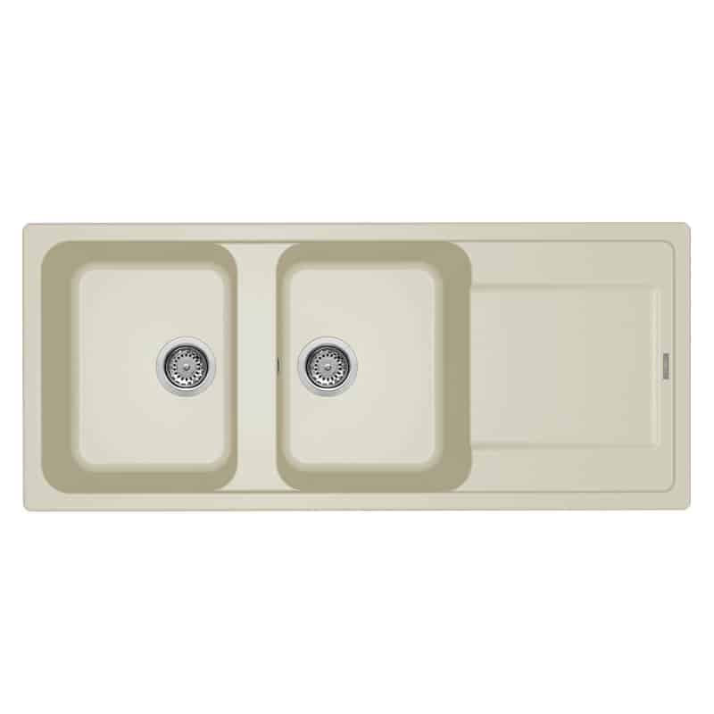 Lavello Elleci 2 Vasche + Gocciolatoio 116CM Bianco Antico | Modello LG250062