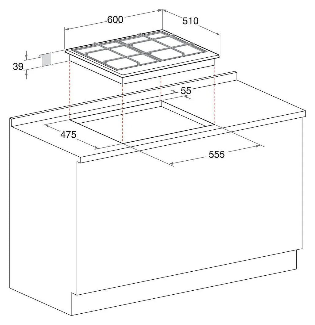 Piano Cottura 4 Fuochi Hotpoint Ariston Antracite Modello Pcn 640 T (an) R /ha