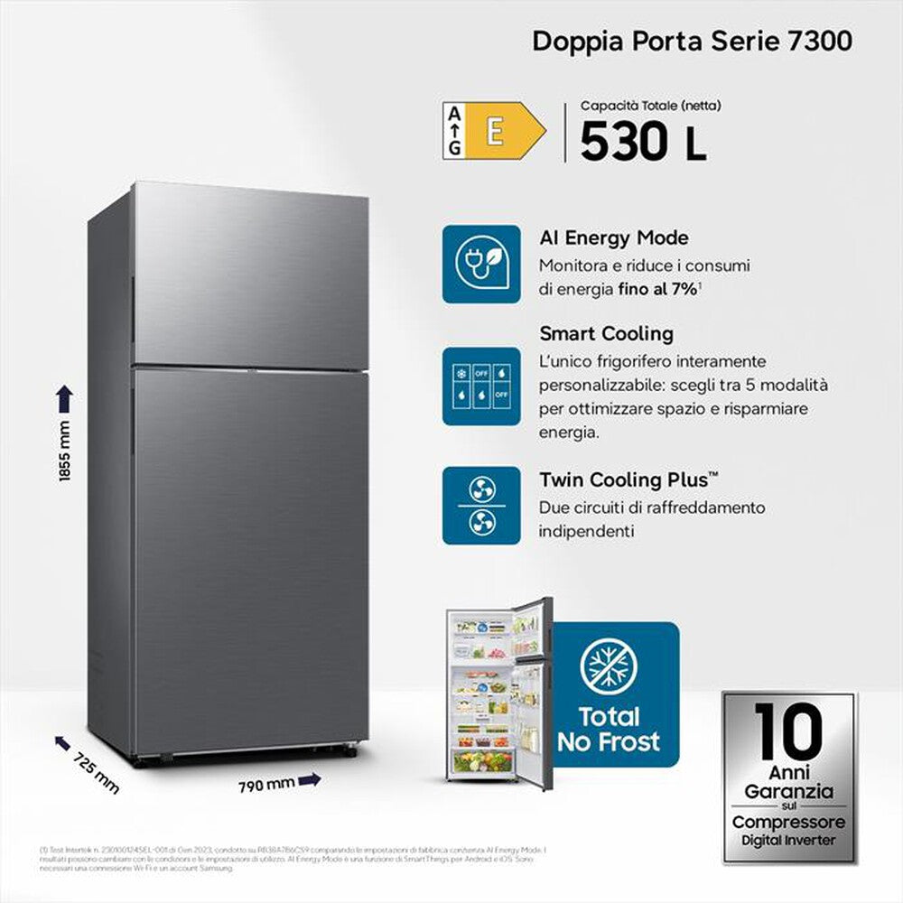 Frigorifero SAMSUNG 79x185cm acciaio | Modello RT53DG7A14S9EF