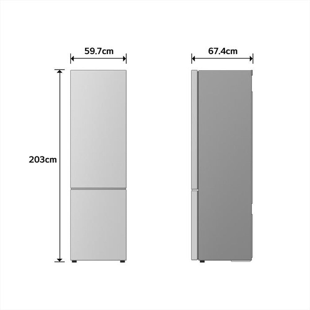 Frigorifero LG 60x200cm inox | Modello GBBSJ20DPY