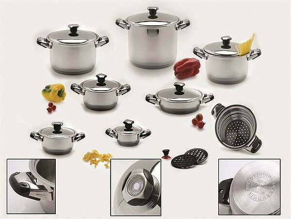 BATTERIA 18 pz BAVARIA inox. Adatta per induzione