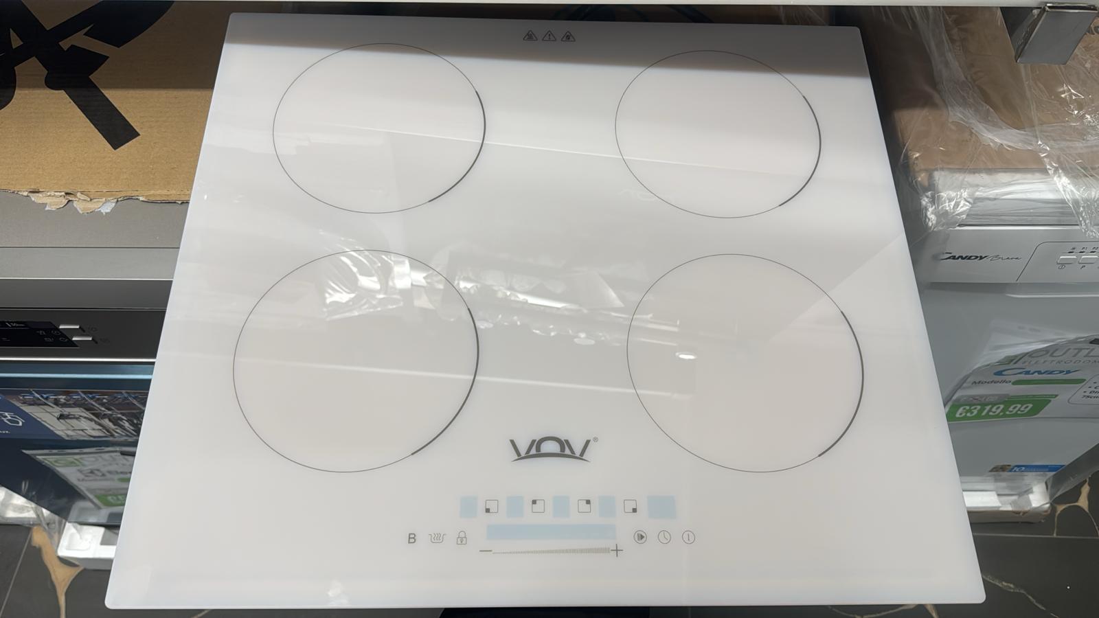 Piano Induzione 4 Fuochi Vov 60CM Bianco. Un Anno Di Garanzia