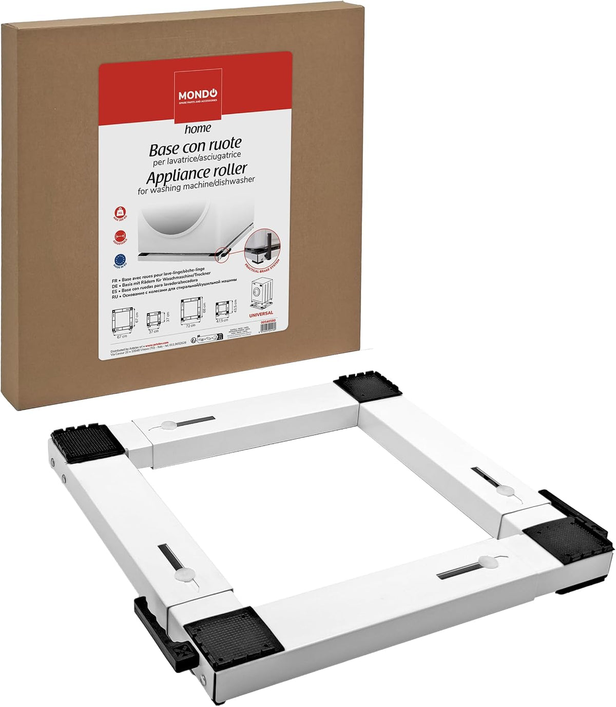 Base con Ruote per Lavatrice e Asciugatrice MONDO HOME  Portata Max 300 kg | Modello 00540580