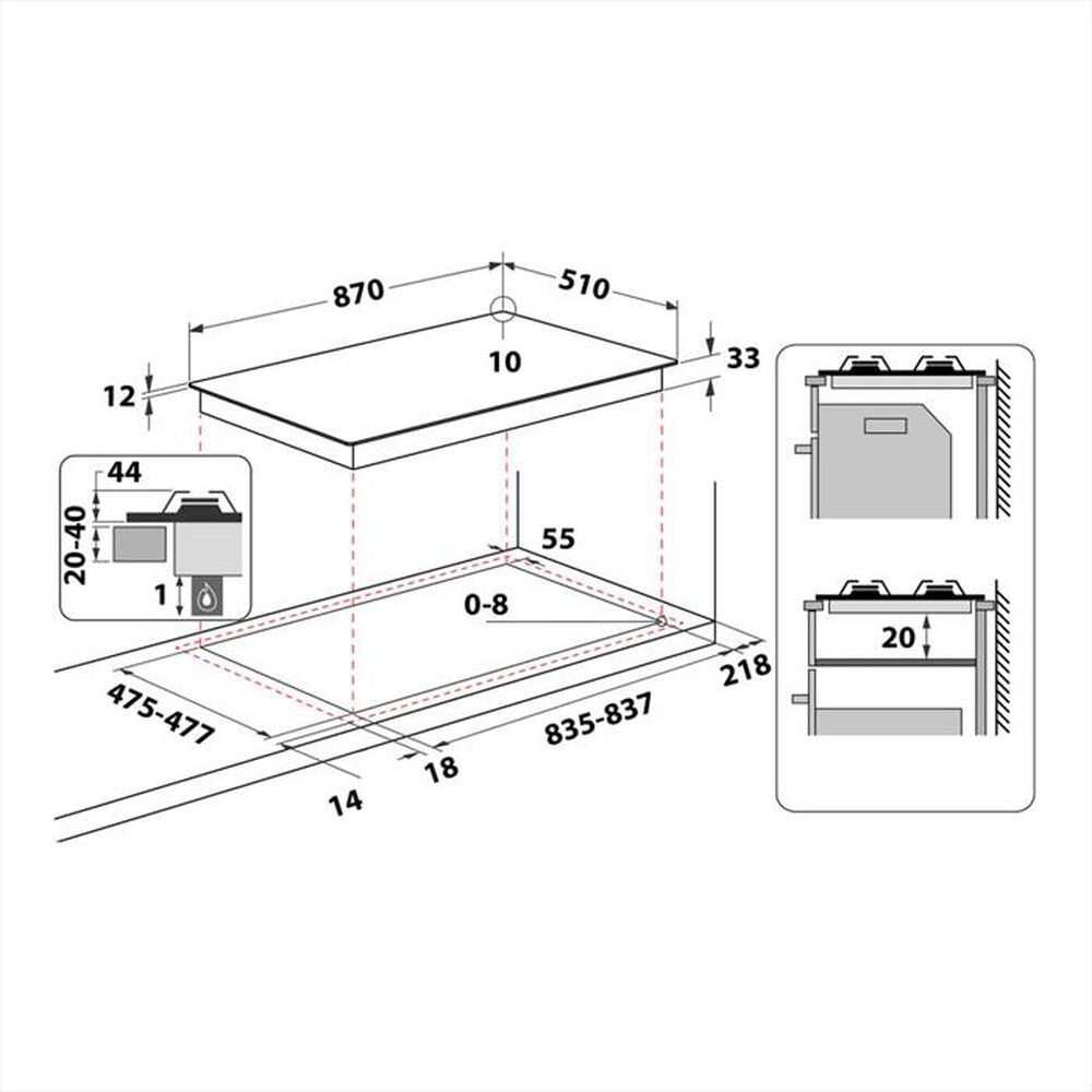 Piano cottura 6 fuochi HOTPOINT ARISTON 90cm antracite | Modello   PHN 960MST (AN) R/HA