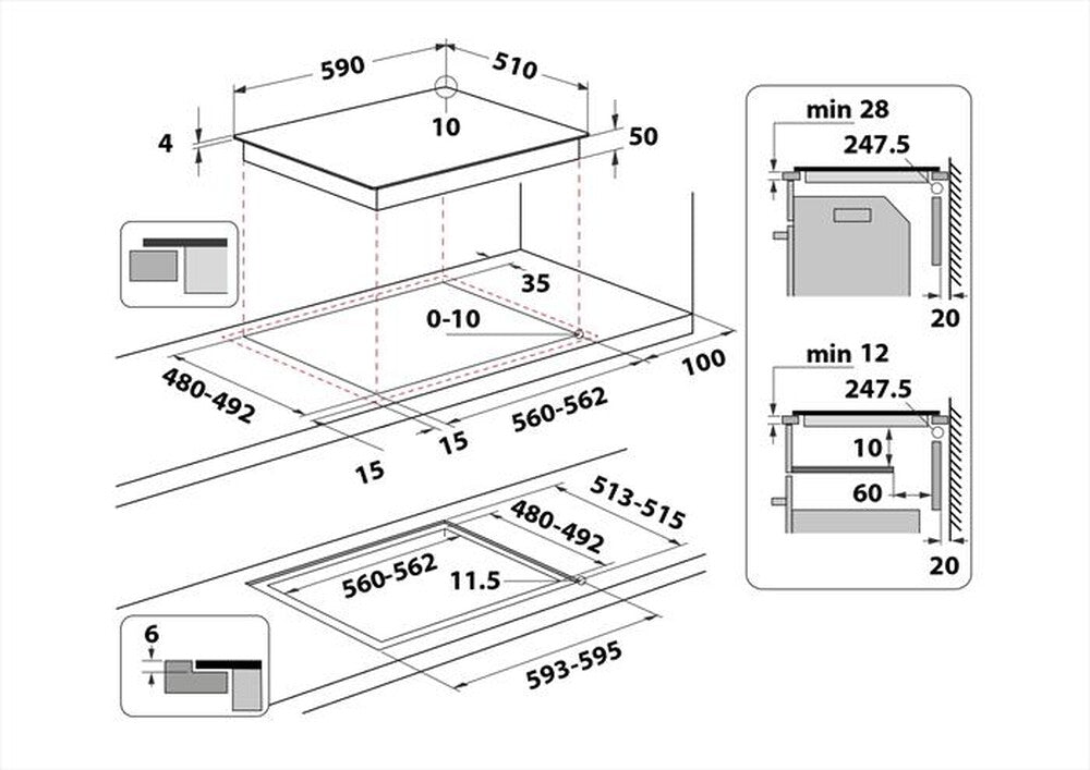Piano induzione INDESIT 60cm | Modello  IS 83Q60 NE