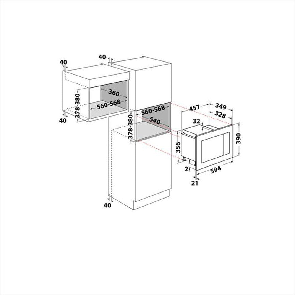 Microonde incasso HOTPOINT ARISTON acciaio | Modello  MF20S IX Prodotto nuovo senza imballo con possibili difetti estetici