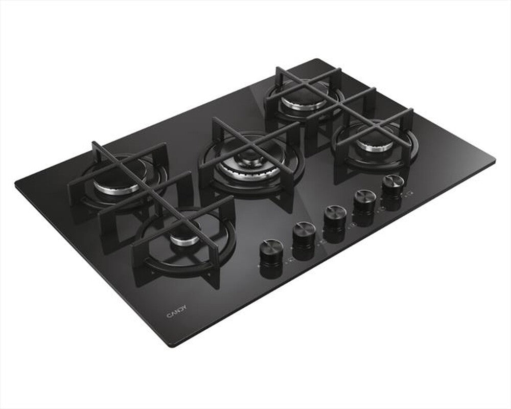 Piano Cottura 5 Fuochi Candy Vetro Nero 75 CM | Modello CVG74WTB