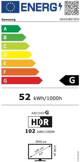 Tv 43 pollici SAMSUNG 4K Ultra HD Smart TV Wi-Fi | Modello UE43U8072HU