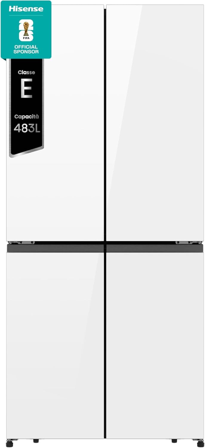 Frigorifero americano HISENSE vetro bianco 80x180cm  | Modello RQ5P470SETE