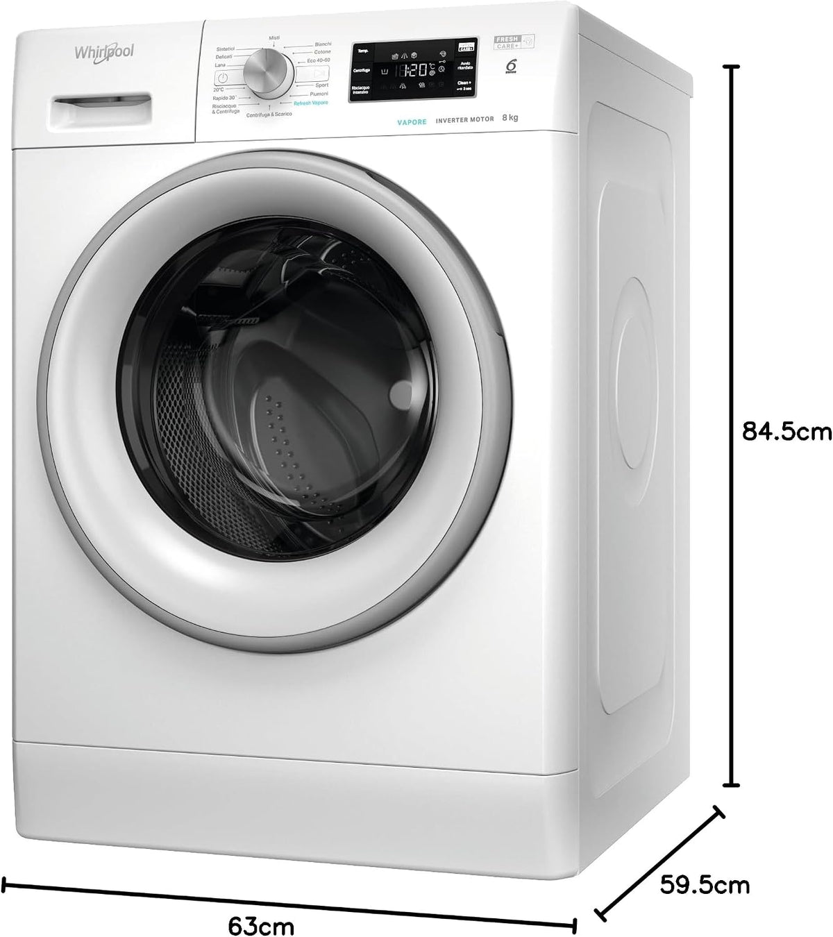Lavatrice 8 KG WHIRLPOOL | Modello  FFB 846 SV IT. Prodotto nuovo senza imballo con possibili difetti estetici